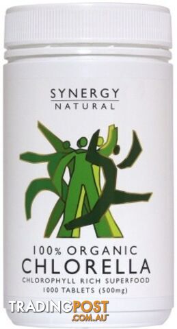 Synergy Chlorella Organic 500mg 1000 Tabs - Synergy - 9318690001544