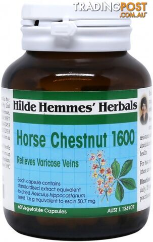 Hilde Hemmes Horse Chestnut 1600mg x 60 caps - Hilde Hemmes Herbals - 9315915002713