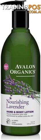Avalon Organics Nourishing Lavender Hand & Body Lotion 350ml - Avalon Organics - 654749352007