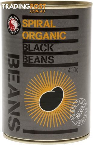 Spiral Organic Black Beans  400g - Spiral Foods - 9312336740200