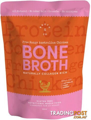 Broth & Co Free Range Chicken Bone Broth  300ml Pouch - Broth & Co - 9353338000428