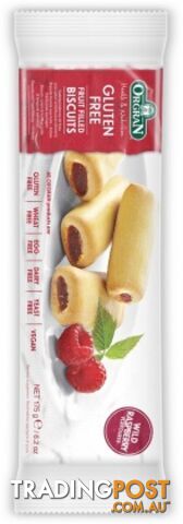 Orgran Wild Raspberry Fruit Filled Biscuits 175gm - Orgran - 720516021848