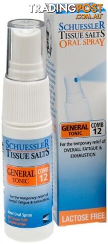 Schuessler Tissue Salts Oral Spray Comb 12 - General Tonic 30ml - Martin & Pleasance - 9324294001019