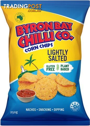 Byron Bay Chilli Lightly Salted Cornchips  12x250g - Byron Bay Chilli Co - 9320342003097