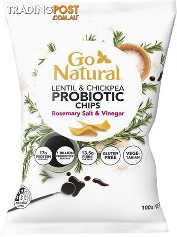 Go Natural Probiotic Chips Rosemary Salt & Vinegar 100g - Go Natural -...