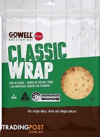 Diego's GoWell Classic Wrap (8Pack) 400g - Diego's - 9320895001069