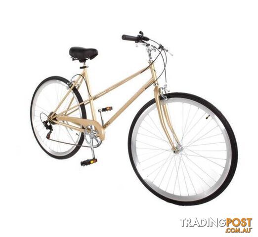 Mixte 7 speed Bicycle - 52cm CHAMPAGNE - photo 2 of 5