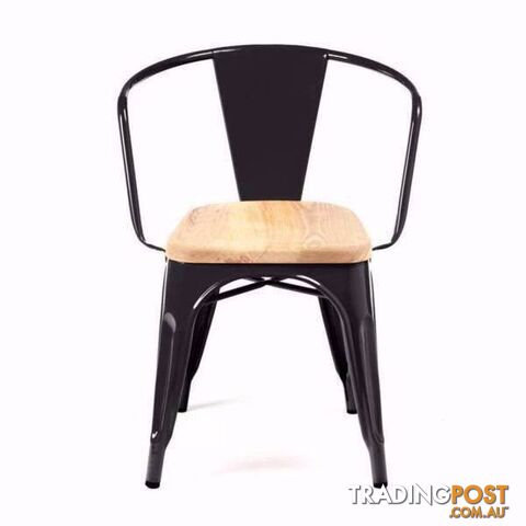 Brand New Replica Tolix Wooden dinning chairs -BLACK