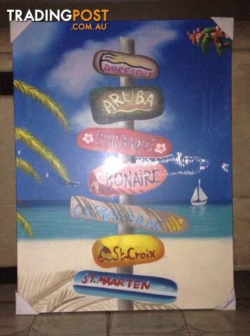BRAND NEW FAR PAVILION HAWAII ROAD SIGN PAINTING ON CANVAS