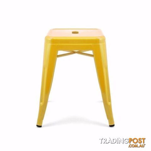 Brand new Replica Tolix Metal Stool (45cm)-Silver & Yellow