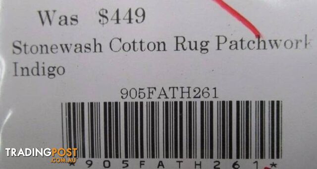 BrandNew Far Pavilion Stonewash 100 % Cotton Rug Patchwork Indigo - photo 2 of 2