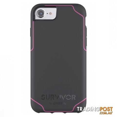 Griffin Survivor Strong Case for iPhone 8 / iPhone 7 / iPhone 6 & 6S - Grey / Pink - 685387435661/GB42767 - Griffin