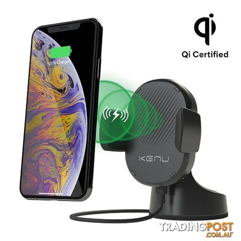 Kenu Airbase Wireless Charging Premium Magnetic Suction Mount - Black - 858160003610/ABW-KK-NA - Kenu