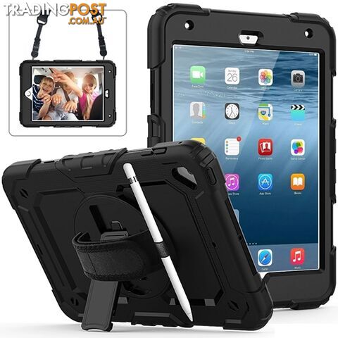Rugged Protective Case Hand & Shoulder Strap iPad Mini 5 & 4 - Black -...