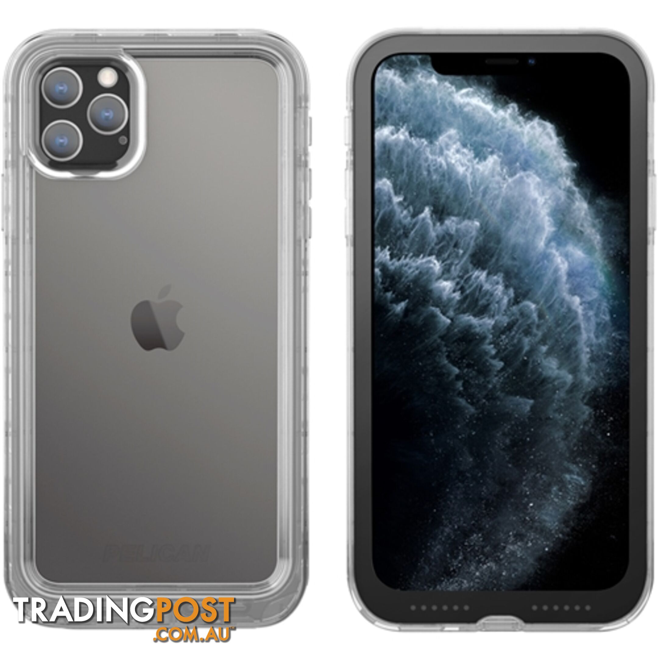 Pelican Marine Waterproof & Rugged Case iPhone 11 Pro Max - Clear - 019428172138/C57040-001A-CLBC - Pelican