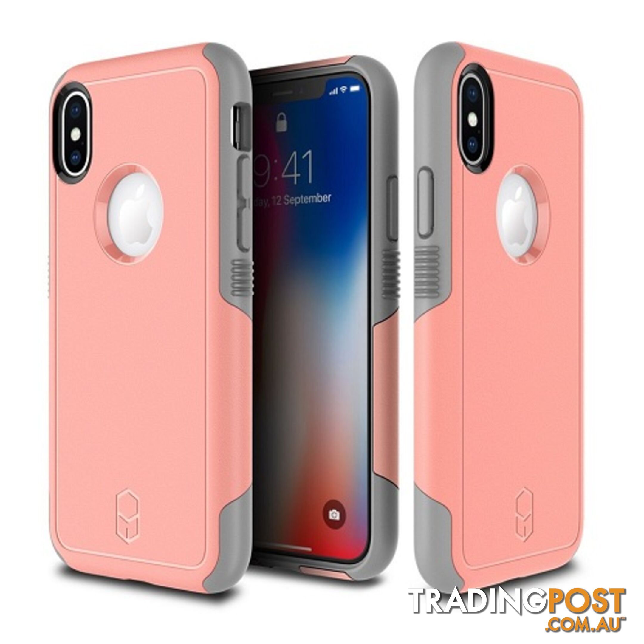 Patchworks Level Aegis Rugged Case for iPhone X - Pink / Grey - 8809453318203/LAA84 - Patchworks