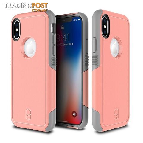 Patchworks Level Aegis Rugged Case for iPhone X - Pink / Grey - 8809453318203/LAA84 - Patchworks