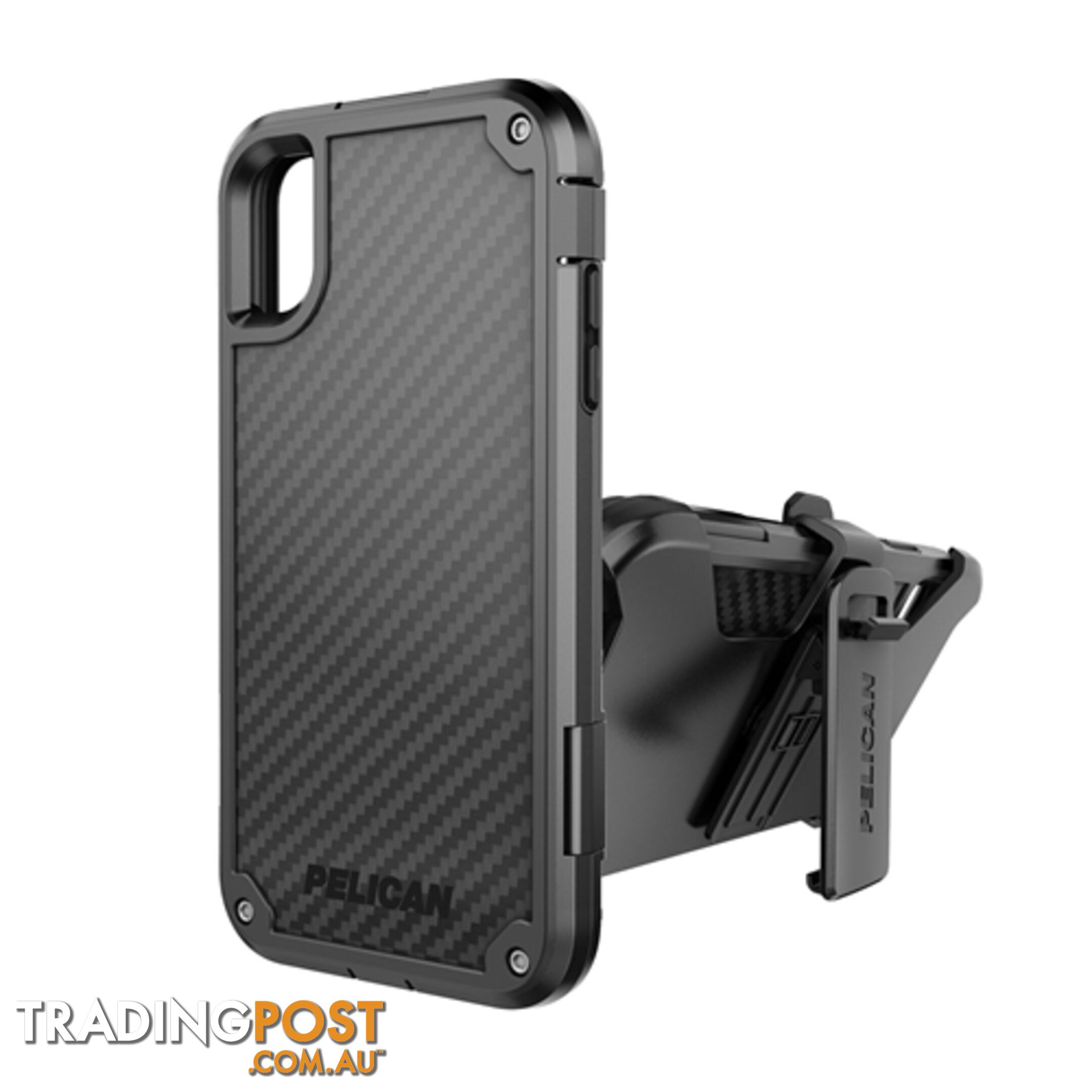 Pelican Shield Extreme Rugged Case & Belt Clip iPhone X / XS - Black - 019428164331/C37140-001B-BKBK - Pelican