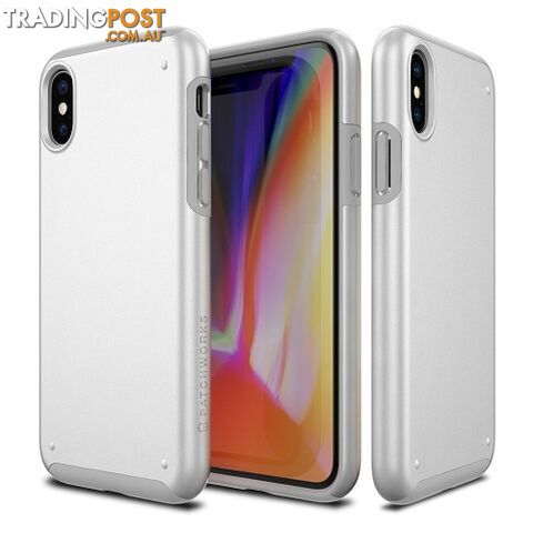 Patchworks Chroma Metalic Rugged Case for iPhone X - White / Black - 8809453318456/CRA82 - Patchworks