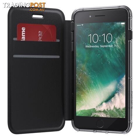 Griffin Survivor Wallet Clear Case for iPhone 8+ / 7+ / 6+ - Black / Clear -...