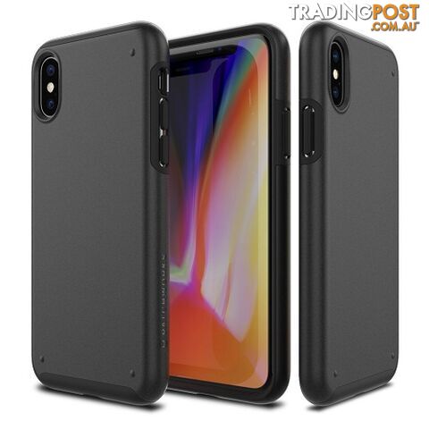 Patchworks Chroma Metalic Rugged Case for iPhone X - Black / Black - 8809453318449/CRA81 - Patchworks