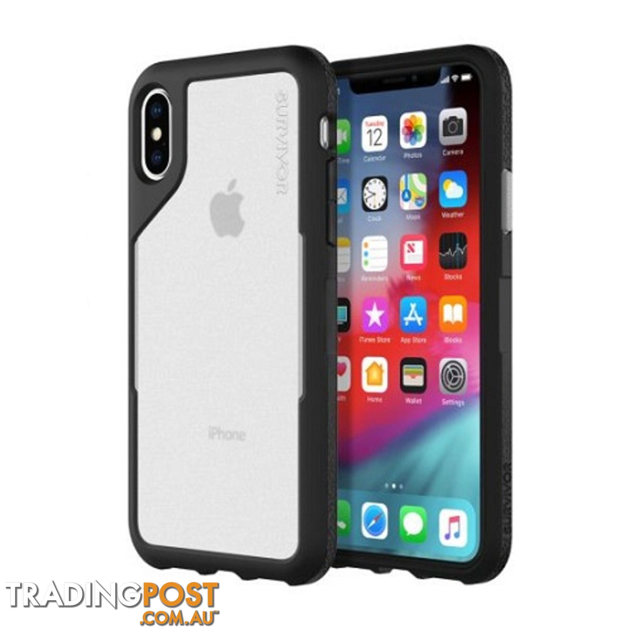 Griffin Survivor Endurance Case for iPhone X / Xs - Black / Gray - 191058080127/GIP-010-BGY - Griffin