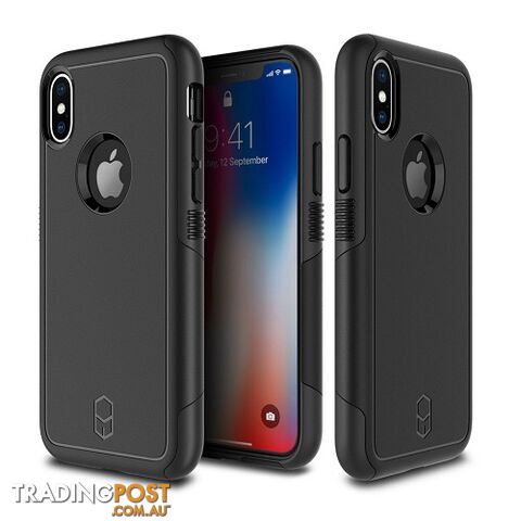 Patchworks Level Aegis Rugged Case for iPhone X - Black / Black - 8809453318173/LAA81 - Patchworks