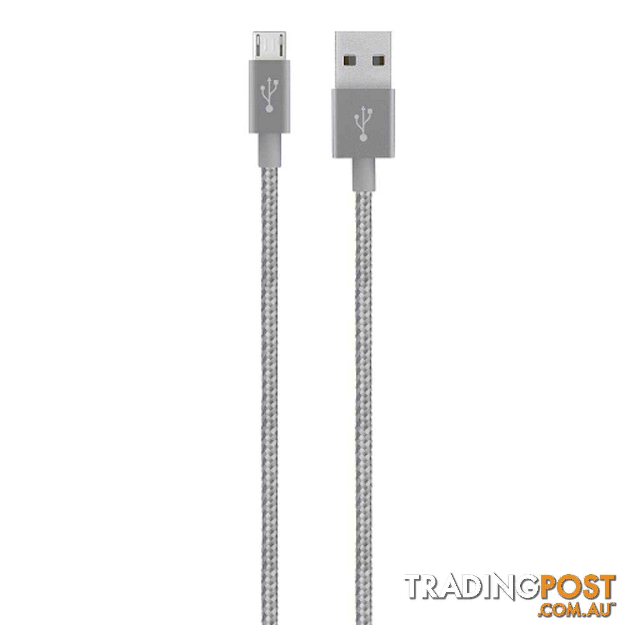 Belkin Mixit Metallic Micro USB to USB Type A Cable 1.2M - Gray - 745883682263/F2CU021BT04-GRY - Belkin