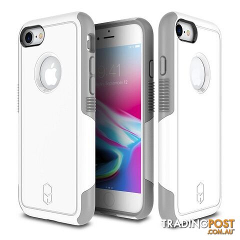 Patchworks Level Aegis Rugged Case for iPhone 8 / 7 - White / Grey - 8809453318227/LAA72 - Patchworks