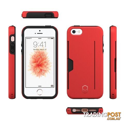 Patchworks Level Pro with Card Slot suits iPhone 5 / 5S / SE 1st Gen - Red - 8809453315820/ITGL704 - Patchworks