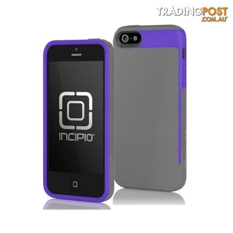 Incipio Faxion iPhone 5 / 5S / SE 1st Gen Slim Flexible Case Gray / Purple - 814523028270/IPH-827 - Incipio