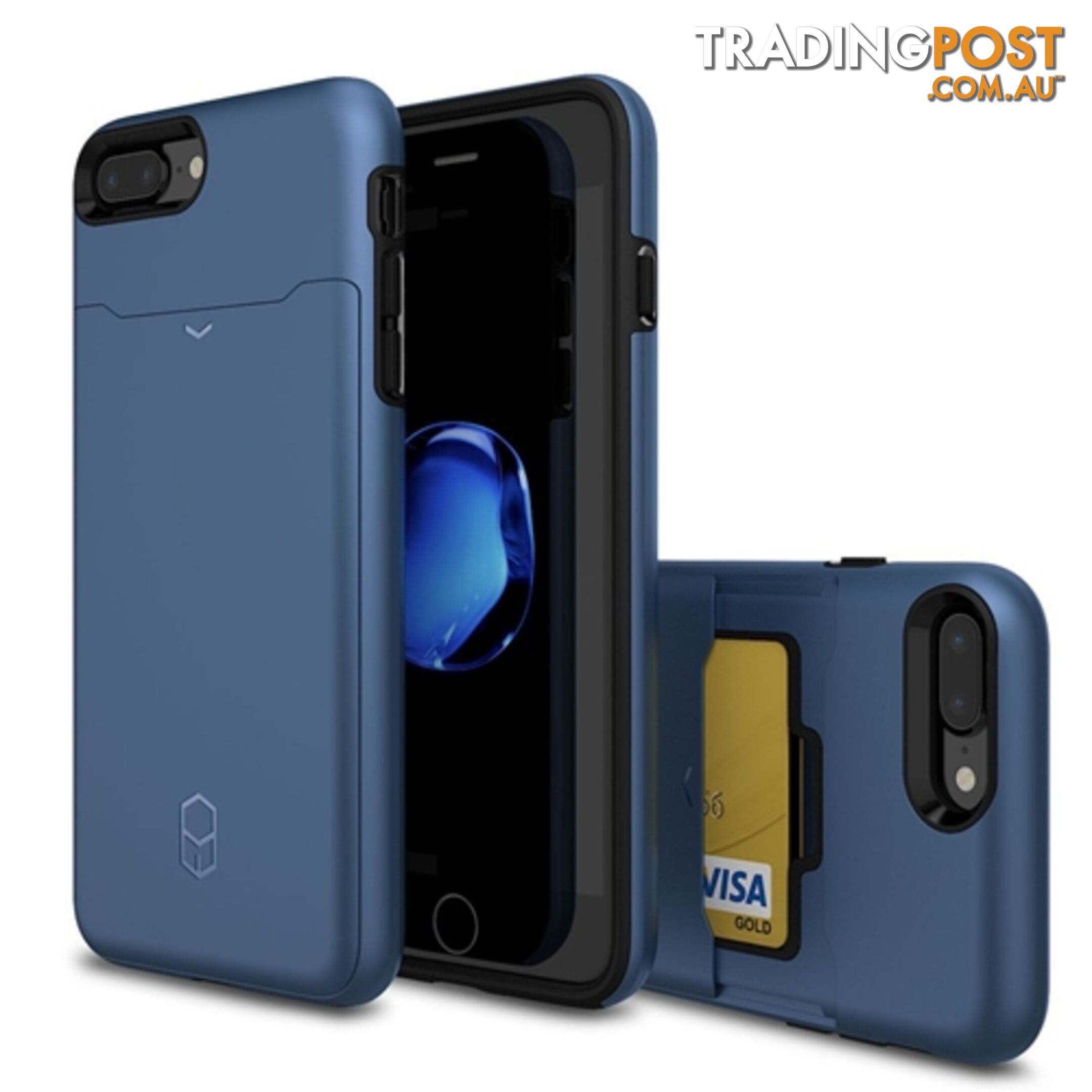 Patchworks ITG Level Card Case iPhone 8 Plus / 7 Plus w/ Card Slot - Navy - 8809453316254/ITGL907 - Patchworks