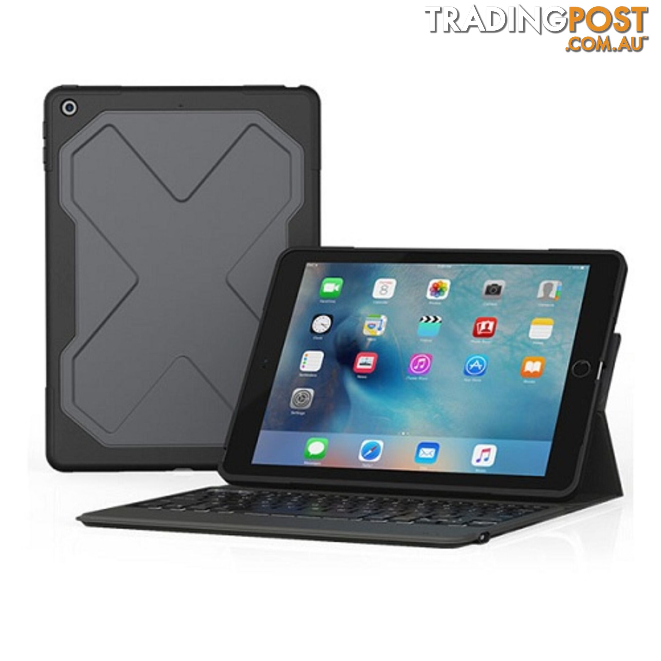 ZAGG Rugged Messenger Keyboard & Case for iPad 5th & 6th 9.7  - Black - 848467064544/I10REU-BBU - ZAGG