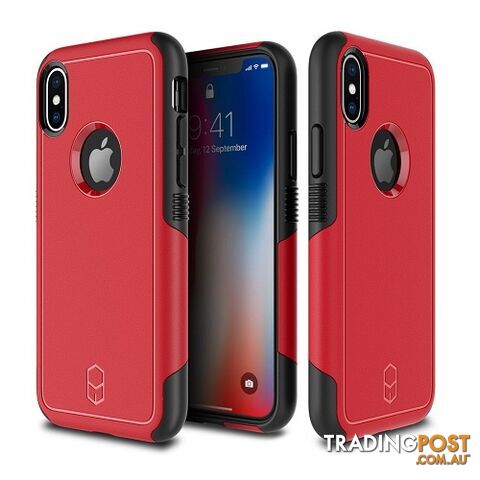 Patchworks Level Aegis Rugged Case for iPhone X - Red / Black - 8809453318197/LAA83 - Patchworks