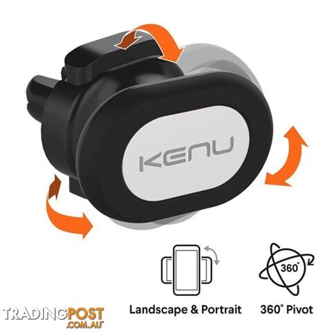 Kenu Airframe Magnetic Premium Vent Car Mount - Black - 858160003504/AF5-KK-NA -...