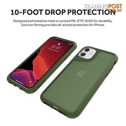 Griffin Survivor Strong Rugged Case for iPhone 11 - Green -...