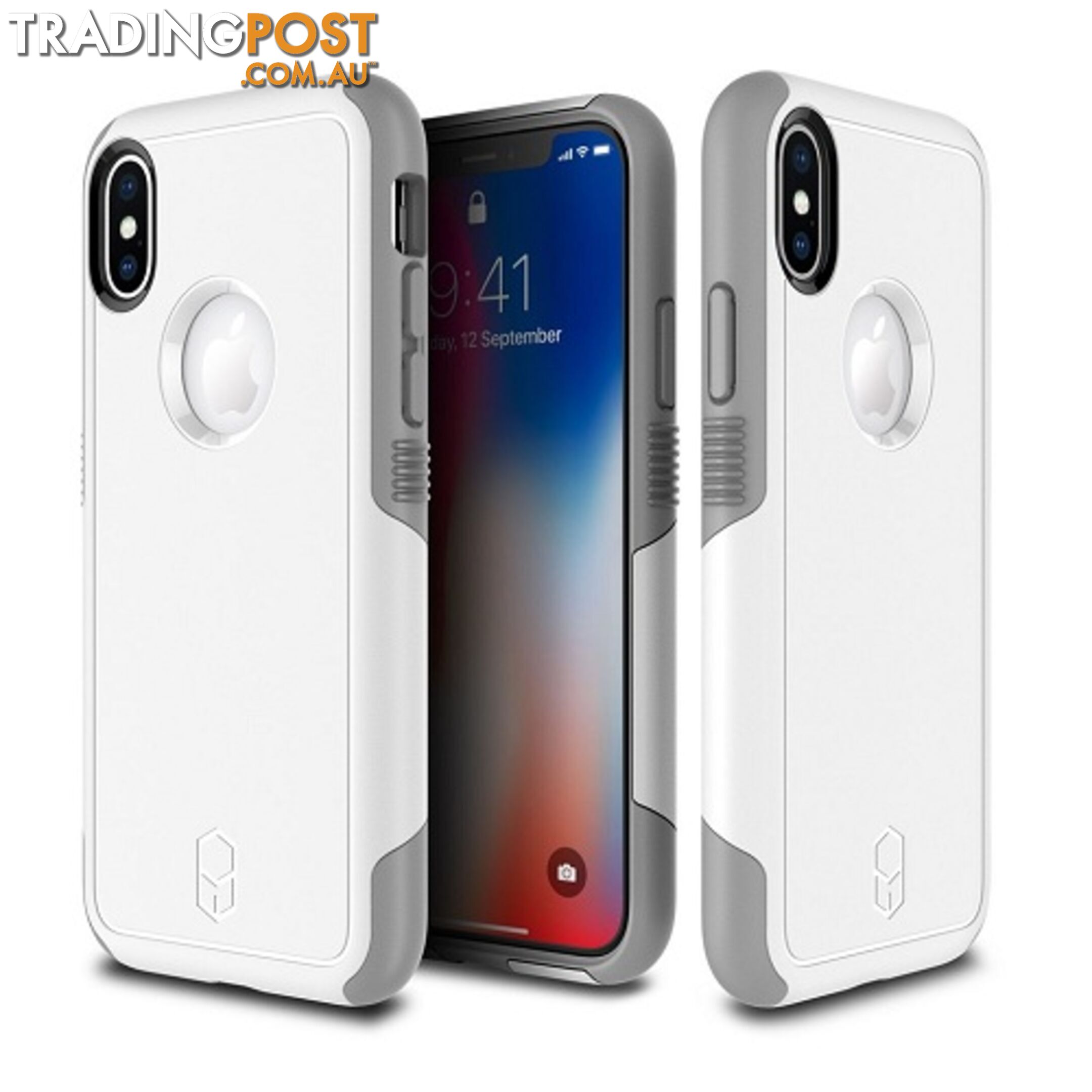 Patchworks Level Aegis Rugged Case for iPhone X - White / Grey - 8809453318180/LAA82 - Patchworks