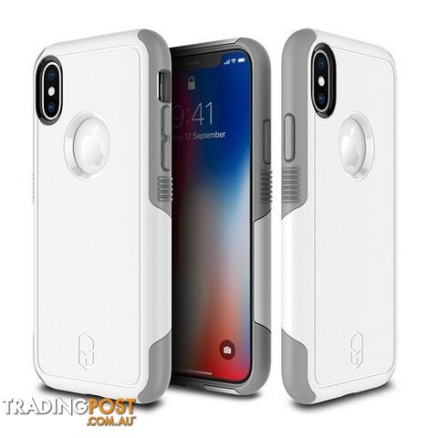 Patchworks Level Aegis Rugged Case for iPhone X - White / Grey - 8809453318180/LAA82 - Patchworks
