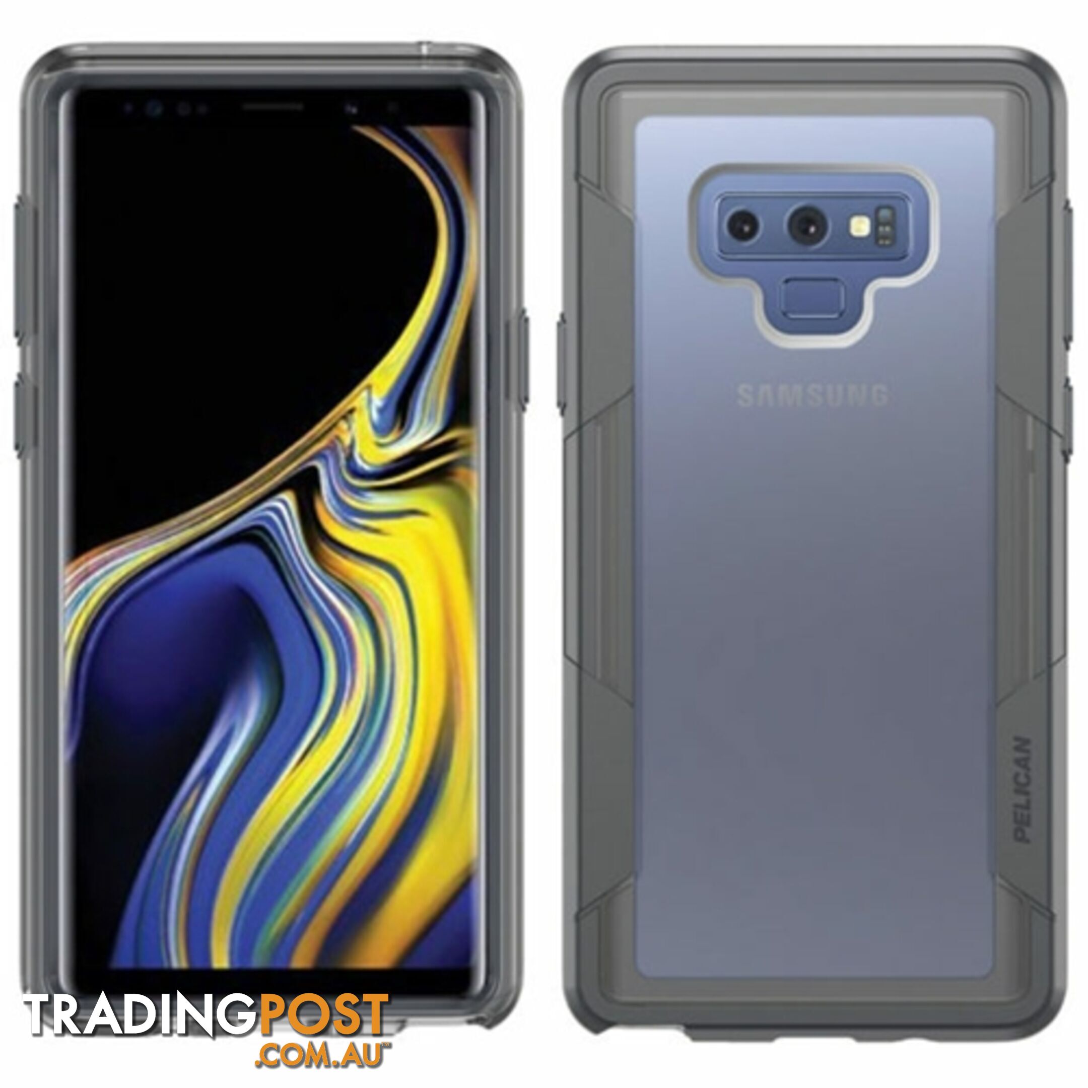 Galaxy Note 9 Rugged & Tough Case with Screen Guard & Belt Clip Pelican Voyager Clear Black - 19428163082/C41030-001A-CLCG - Pelican