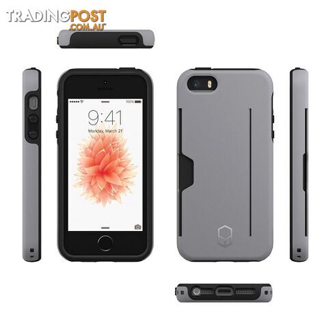 Patchworks Level Pro with Card Slot suits iPhone 5 / 5S / SE 1st Gen - Grey - 8809453315813/ITGL703 - Patchworks
