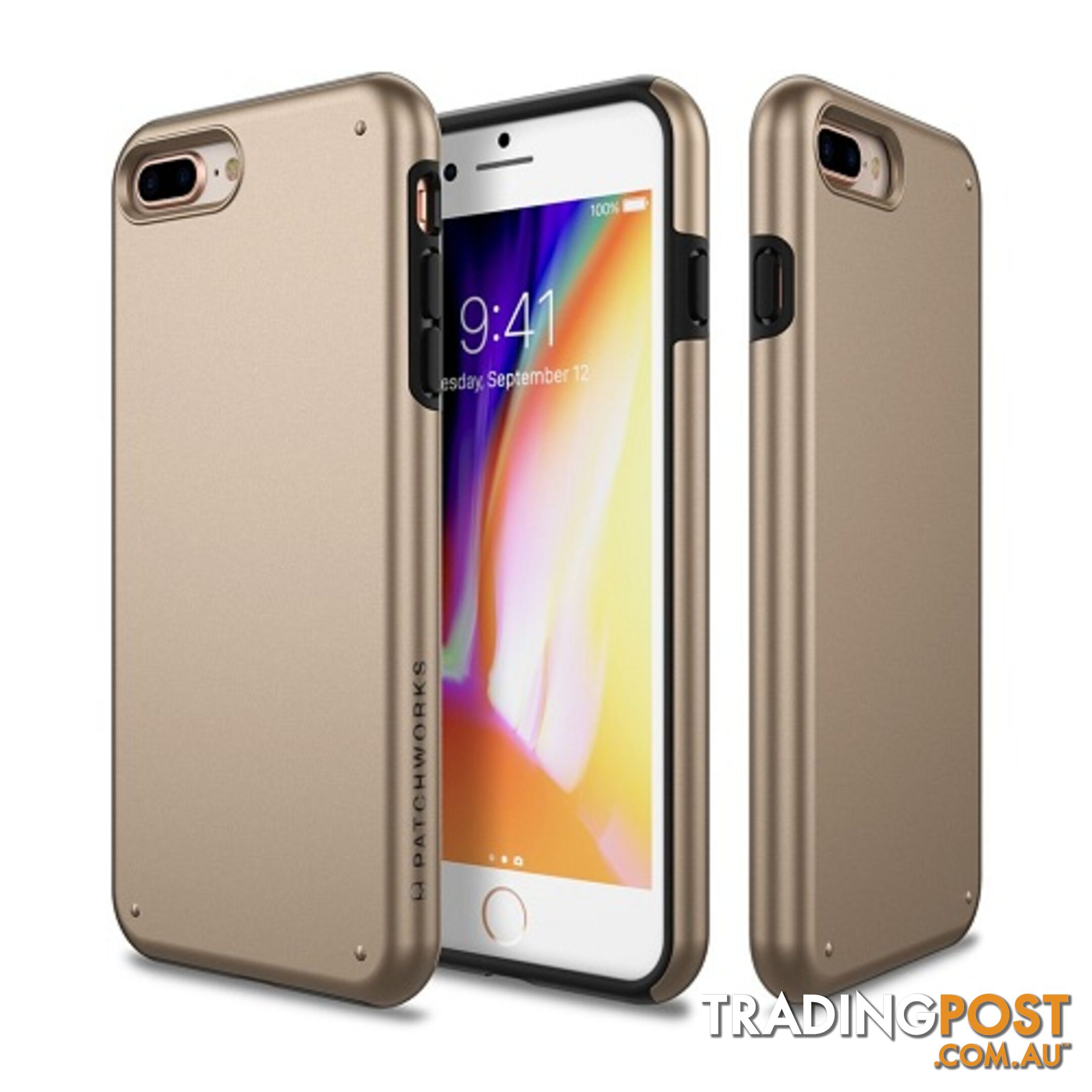 Patchworks Chroma Metalic Rugged Case iPhone 8 Plus / 7 Plus Gold - 8809453318586/CRA710 - Patchworks