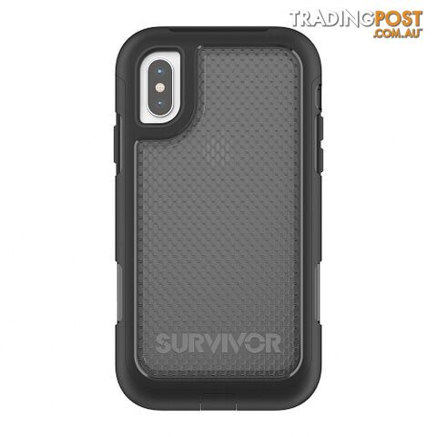 Griffin Survivor Extreme Case iPhone X Build in Screen Guard- Black / Tint - 685387449088/TA43979 - Griffin