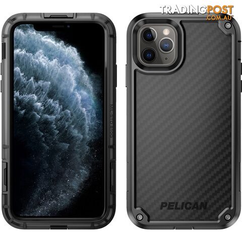 Pelican Shield Extreme Rugged Case & Belt Clip iPhone 11 Pro Max - Black - 019428172145/C57140-001A-BKBK - Pelican