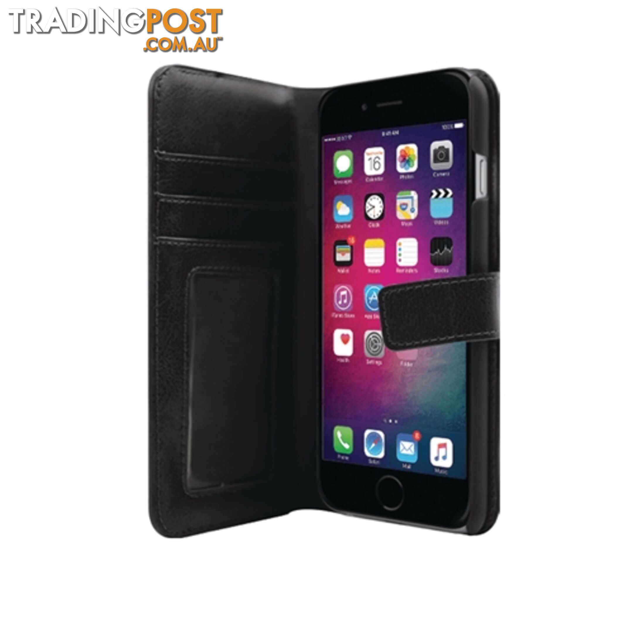 3SIXT NeoWallet Case (Premium Wallet Case) - iPhone 6 Plus / 6S Plus - Black - 9318018112136/3S-0291 - 3SIXT