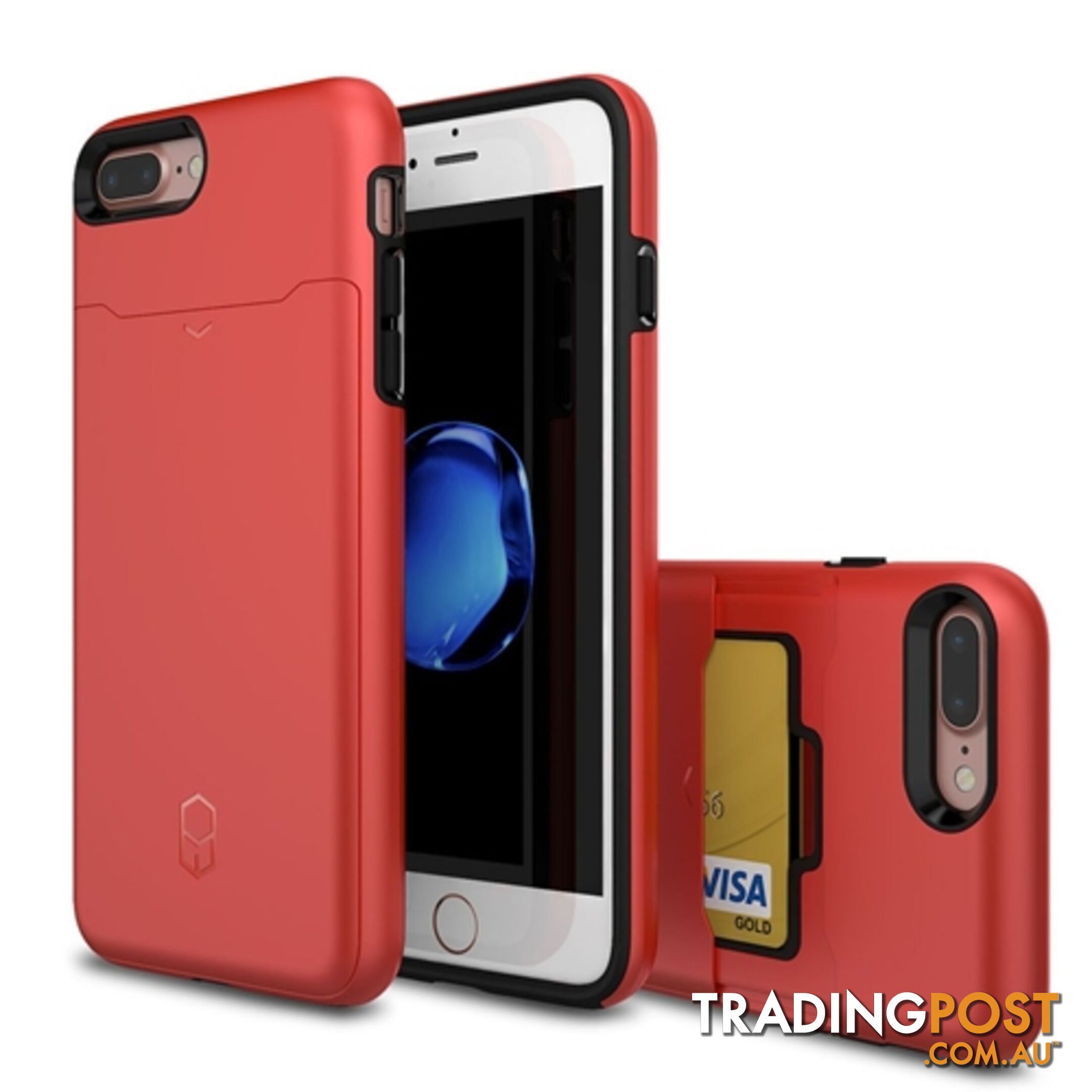 Patchworks ITG Level Card Case iPhone 8 Plus / 7 Plus w/ Card Slot - Red - 8809453316278/ITGL909 - Patchworks