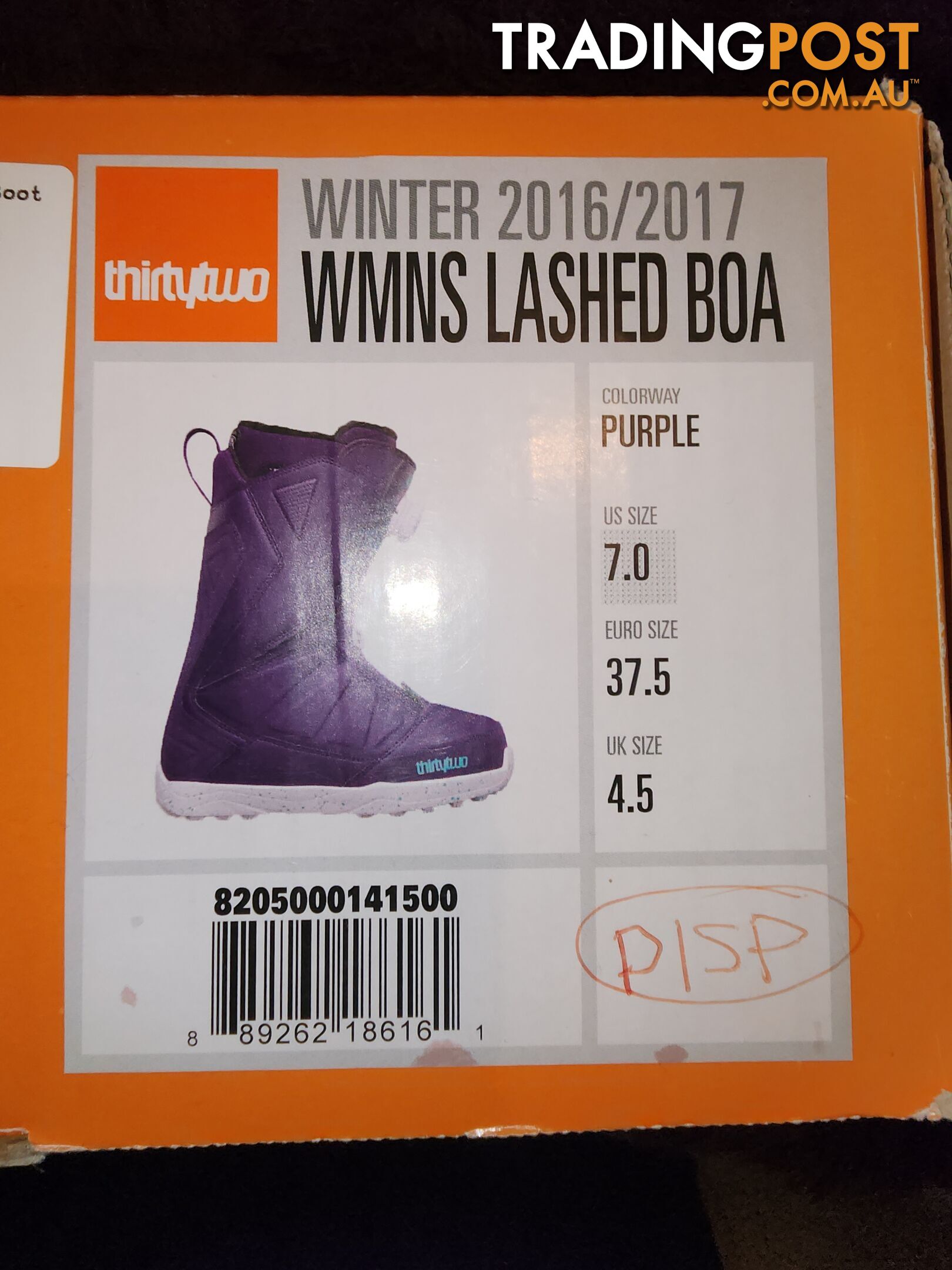 Thirty Two Women's US7 Lashed Boa Snowboard Boots Purple