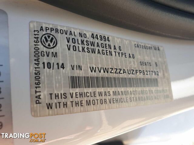 2014 VOLKSWAGEN GOLF 90TSICOMFORTLINE AUMY15 4D WAGON