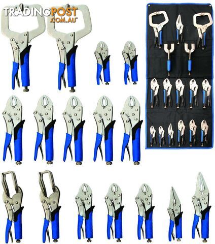 BGS Germany 16-pcs Vice Grip Locking Clamp Pliers Set Welding Welder Tig Mig Arc