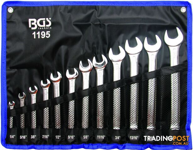 BGS Germany 12-pieces Open and Ring Ended Spanner Set 1/4"-15/16" SAE Imperial