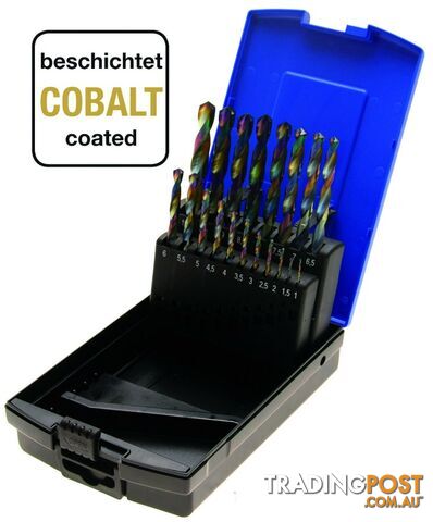 BGS Germany 19-piece Twist Drill Bit Metric Set HSS Cobalt 1mm-10mm Drill Bits
